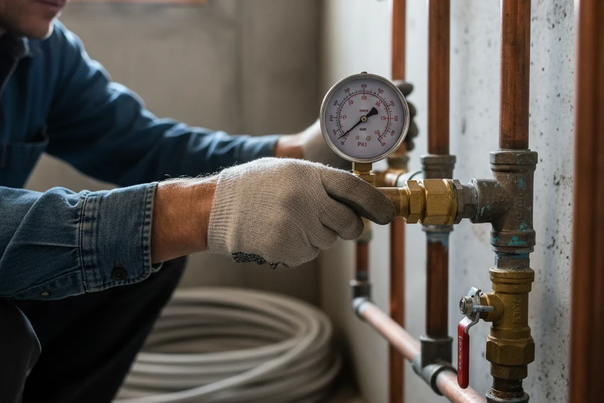 Pressure testing a repaired line during Water Line Repair in Brigantine